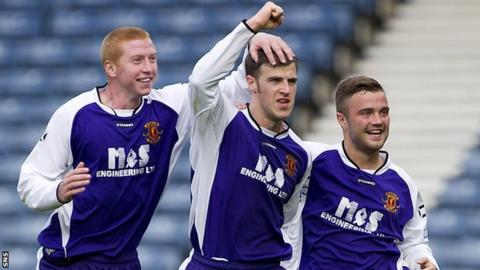 Annan Athletic players celebrating