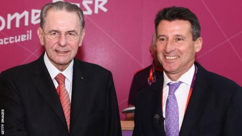 Jacques Rogge (left) and Seb Coe