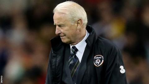 Giovanni Trapattoni turns away after Germany's fourth goal in Friday's 6-1 hammering in Dublin
