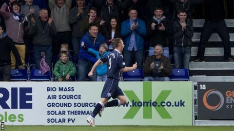 Ross County forward Colin McMenamin celebrates scoring against Hibernian