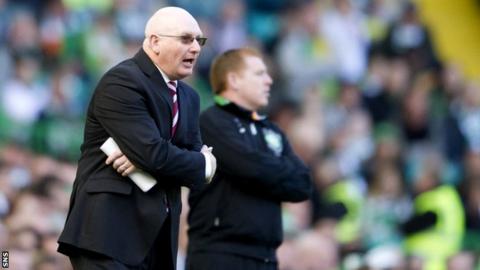 Hearts manager John McGlynn and Celtic counterpart Neil Lennon