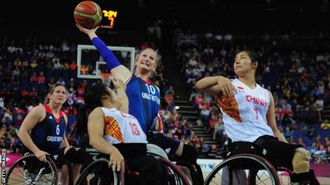 Britain's Amy Conroy goes for a shot at London 2012