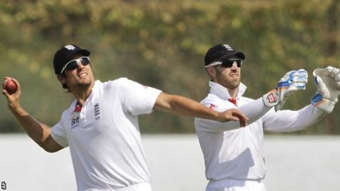 England captain Alastair Cook (left) with wicketkeeper Matt Prior