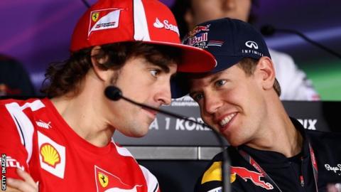 Fernando Alonso and Sebastian Vettel