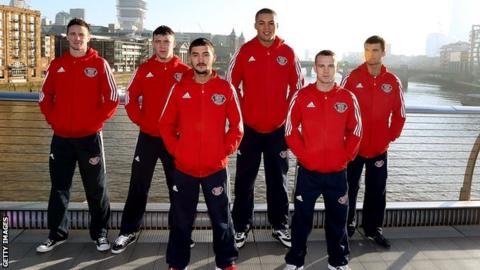 (L to R) Josh Taylor, Fred Evans, Andrew Selby, Joe Joyce, Sean McGoldrick and Anthony Fowler
