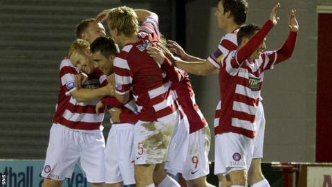 Hamilton players celebrate at New Douglas Park