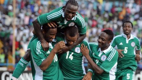 The Nigerian team in celebratory mood