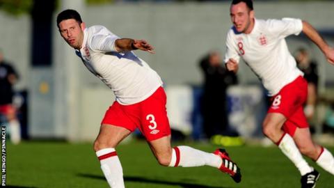 England amateur celebrate goal