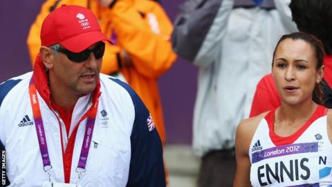 Jessica Ennis with coach Toni Minichiello