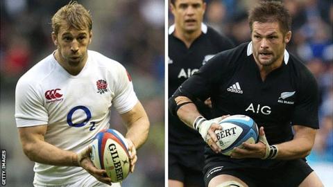 England captain Chris Robshaw and New Zealand counterpart Richie McCaw