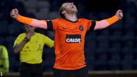 Johnny Russell netted a hat-trick for Dundee United