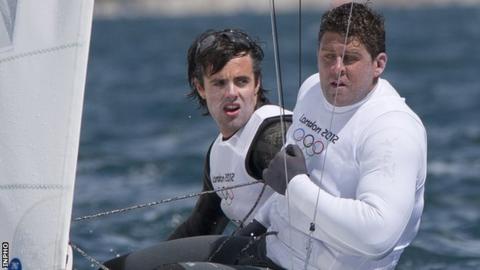 Peter O'Leary (left) in action with David Burrows at this year's Olympics