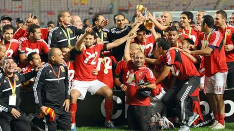 Al Ahly celebrate winning the 2012 African Champions League