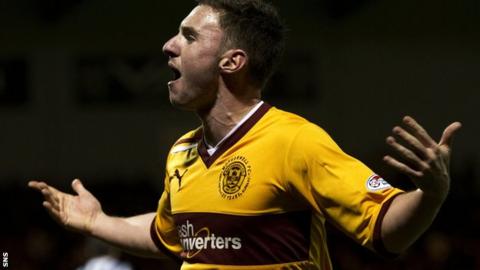 McHugh celebrates his consolation goal against St Mirren on Saturday