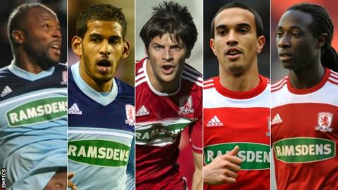 Andre Bikey, Faris Haroun, George Friend, Seb Hines and Marvin Emnes