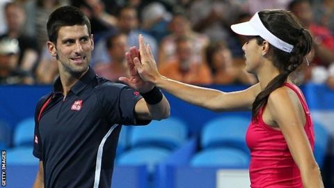 Novak Djokovic (left) and Ana Ivanovic