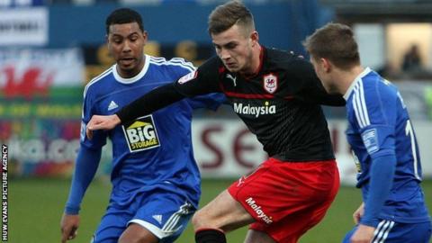 Joe Ralls in action for Cardiff City against Maclcesfield