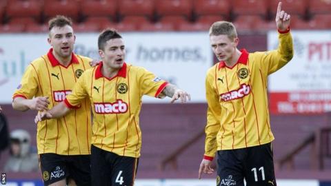thistle partick falkirk moved emphatic victory division against second