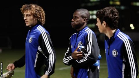 David Luiz (left), Ramires (centre) and Oscar
