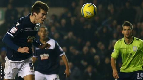 Millwall's John Marquis scores against Aston Villa