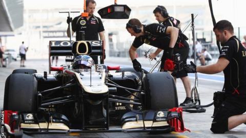 Edoardo Mortara testing for Lotus F1 Team