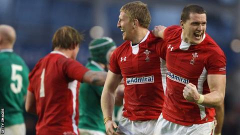 Wales celebrate over Ireland