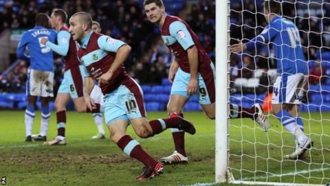 Martin Paterson celebrates his equaliser for Burnley