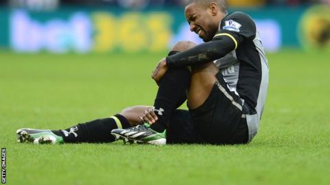 Tottenham striker Jermain Defoe was injured in the win at West Brom