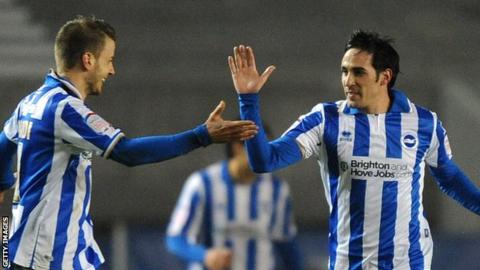 Vicente (r) celebrates with Andrea Orlandi