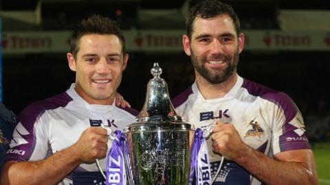 Melbourne's Cooper Cronk and Cameron Smith
