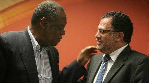 Issa Hayatou and Danny Jordaan