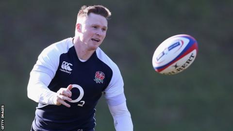 England rugby player Chris Ashton in training