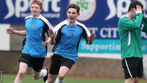 Michael Johnson celebrates after making it 3-0