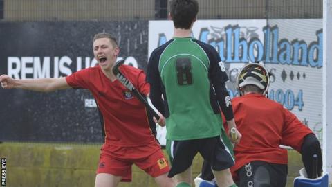 A delighted Rory Woods celebrates scoring his first goal in the final