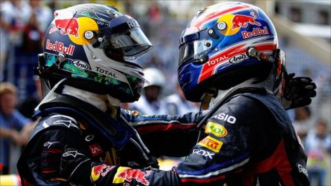 Sebastian Vettel and Mark Webber