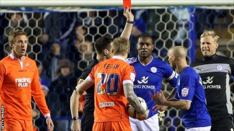 Wes Morgan is red carded