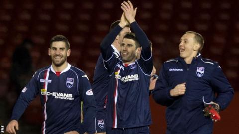 Ross County players celebrating