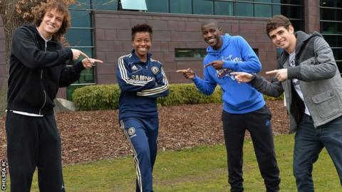 Chelsea's Brazilian contingent David Luiz, Ester, Ramires and Oscar