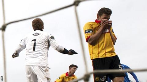 Aaron Muirhead shows his disappointment
