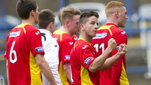 Dunfermline's Josh Falkingham celebrates