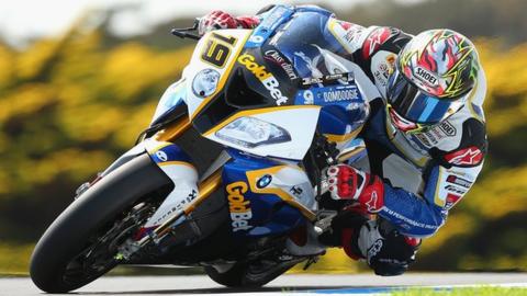 Chaz Davies on his BMW
