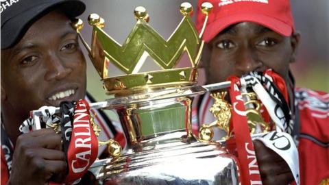 Former Manchester United strikers Dwight Yorke and Andrew Cole