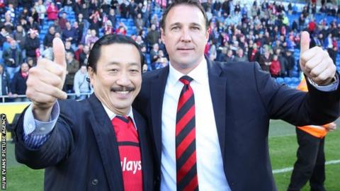 Vincent Tan with Malky Mackay