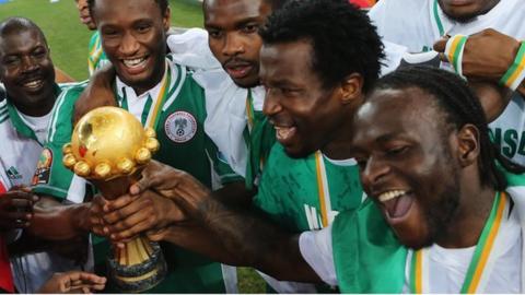 Nigeria celebrate winning the 2013 Nations Cup