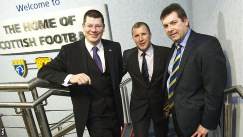 Neil Doncaster, Stewart Regan and David Longmuir