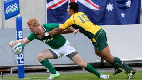 Ulster's Rory Scholes scores try for Ireland
