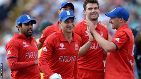 England celebrate at Edgbaston