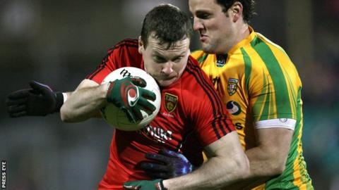 Down's Daniel McCartan and Donegal's Michael Murphy
