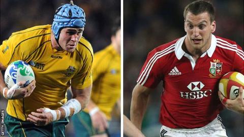 Australia captain James Horwill and Lions counterpart Sam Warburton