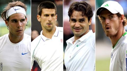 Rafa Nadal, Novak Djokovic, Roger Federer and Andy Murray